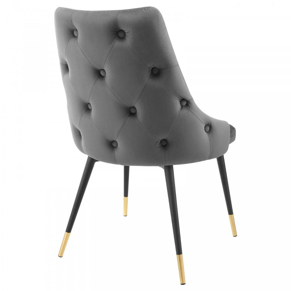 Adorn Dining Side Chair Performance Velvet Set of 2, Gray
