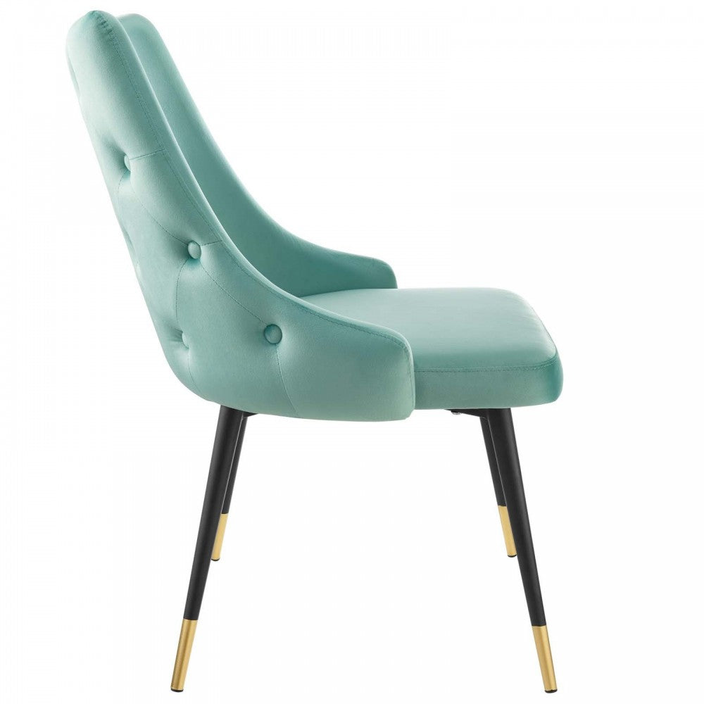 Adorn Dining Side Chair Performance Velvet Set of 2, Mint