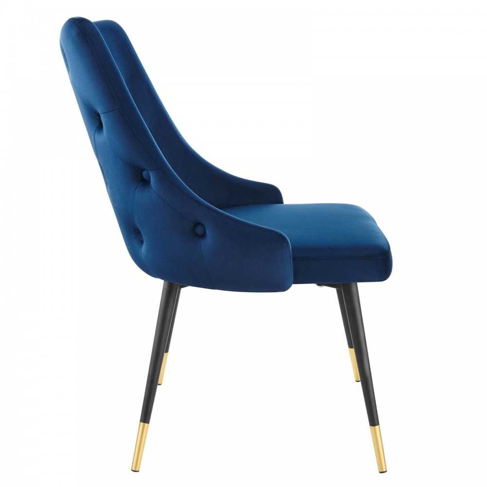 Adorn Dining Side Chair Performance Velvet Set of 2, Navy