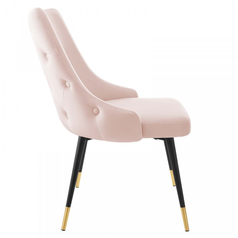 Adorn Dining Side Chair Performance Velvet Set of 2, Pink