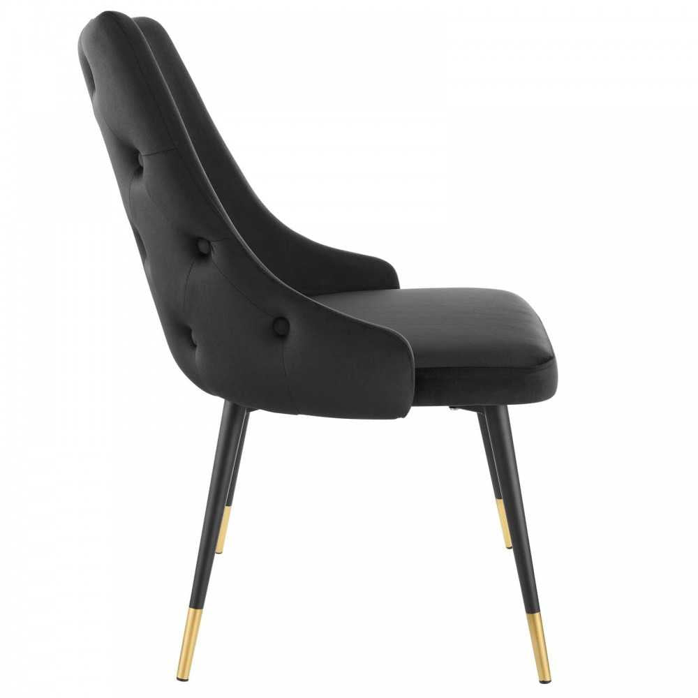Adorn Dining Side Chair Performance Velvet Set of 2, Black