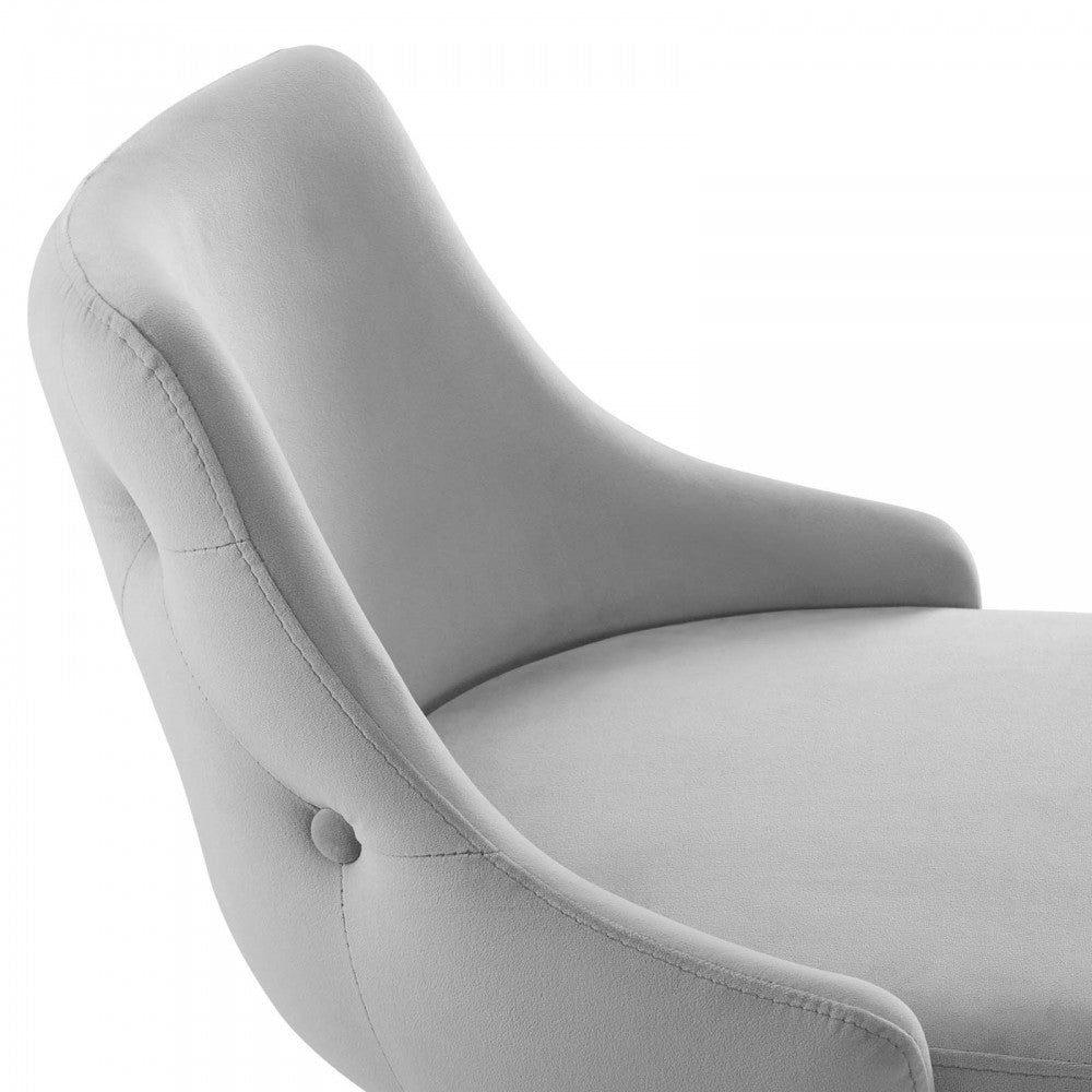 Adorn Performance Velvet Bar Stool, Light Gray