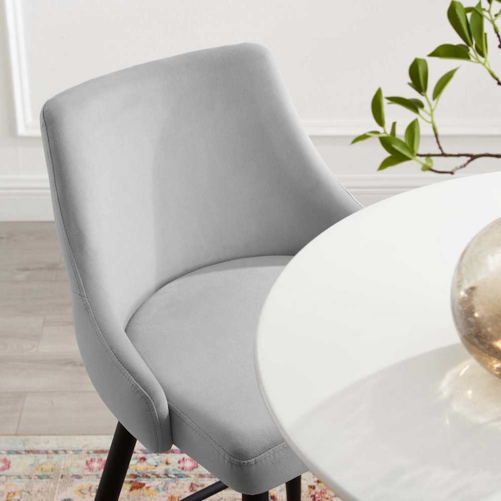 Adorn Performance Velvet Bar Stool, Light Gray