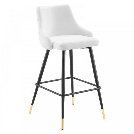 Adorn Performance Velvet Bar Stool, White