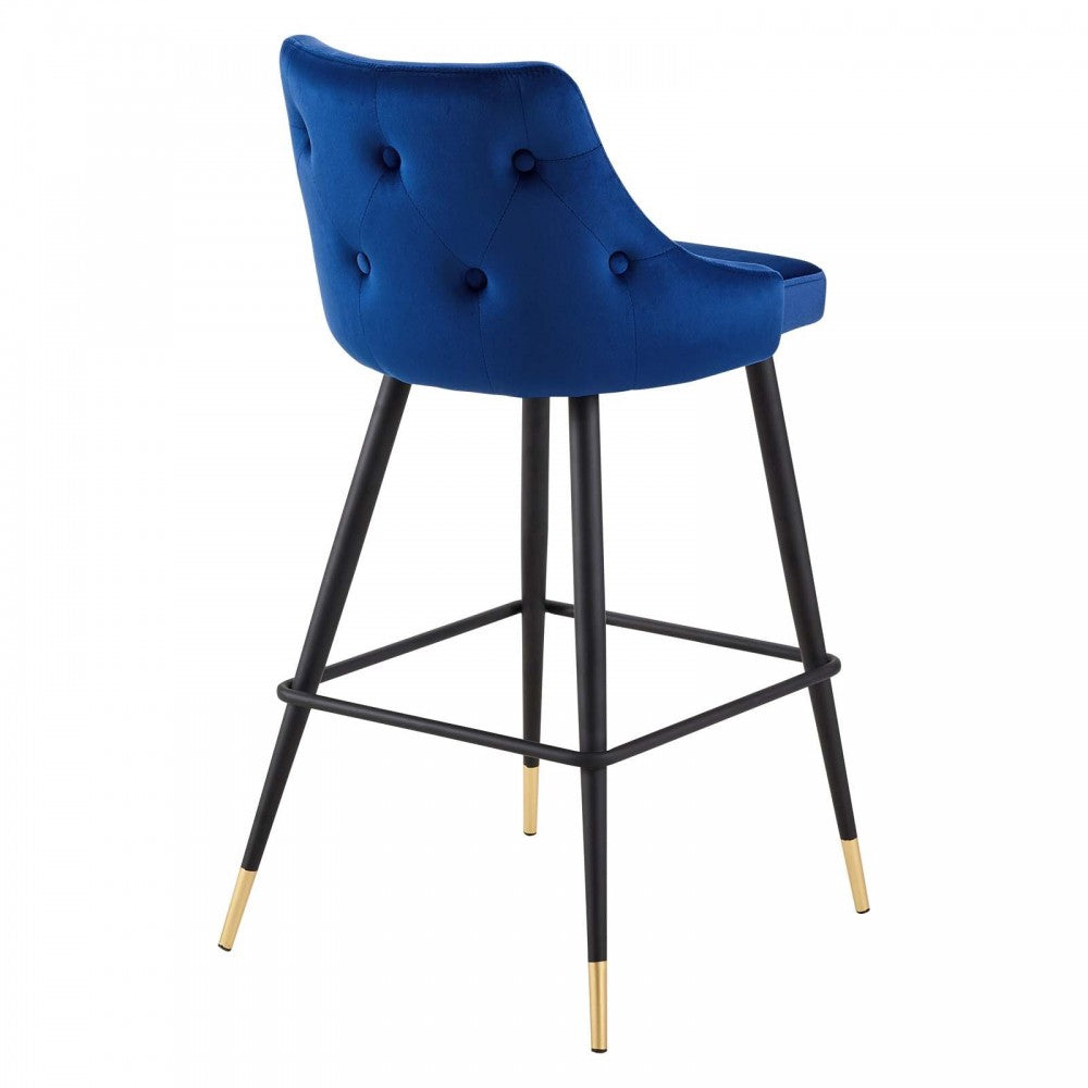 Adorn Performance Velvet Bar Stool Set of 2, Navy