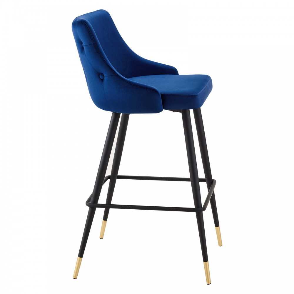 Adorn Performance Velvet Bar Stool Set of 2, Navy