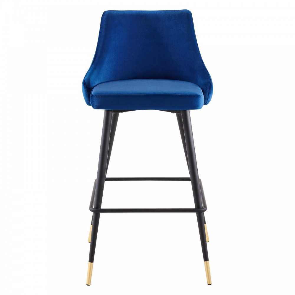 Adorn Performance Velvet Bar Stool Set of 2, Navy