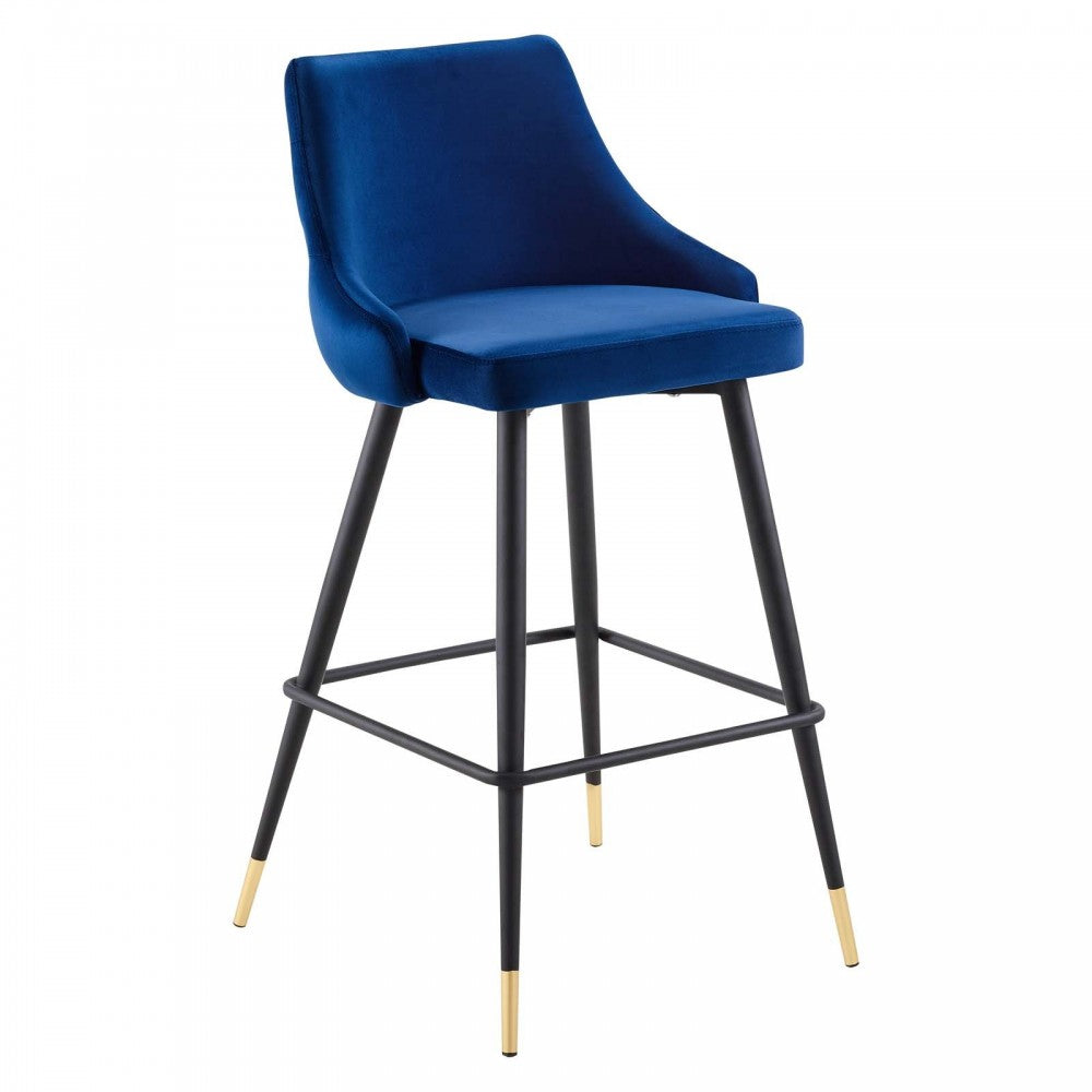 Adorn Performance Velvet Bar Stool Set of 2, Navy