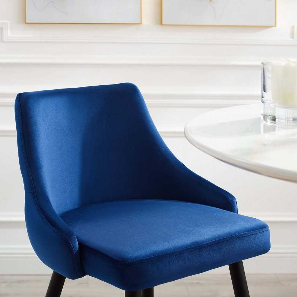Adorn Performance Velvet Bar Stool Set of 2, Navy