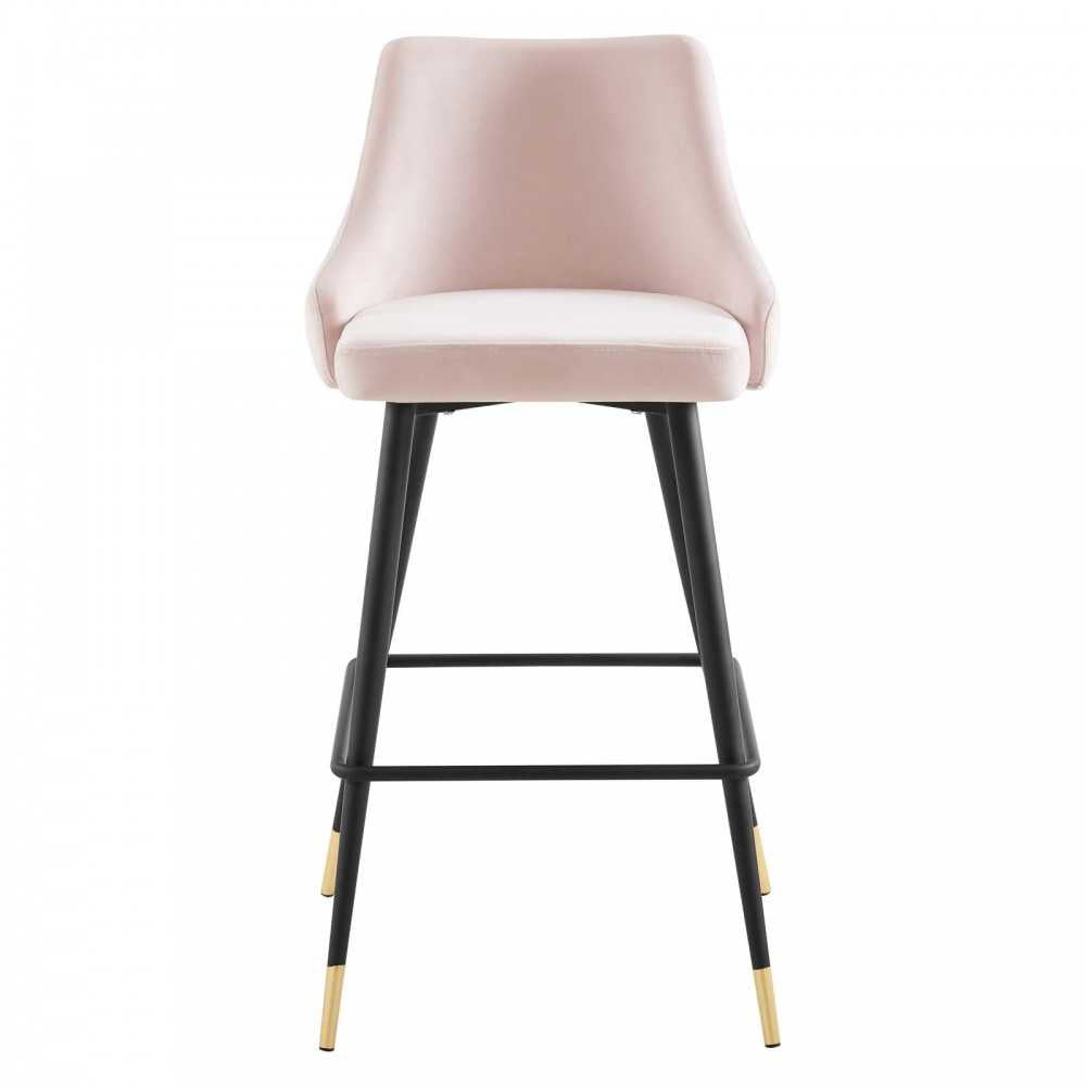 Adorn Performance Velvet Bar Stool Set of 2, Pink