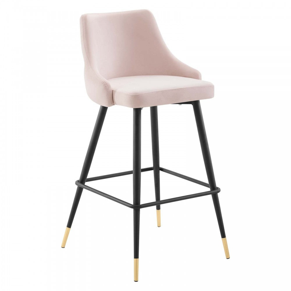Adorn Performance Velvet Bar Stool Set of 2, Pink