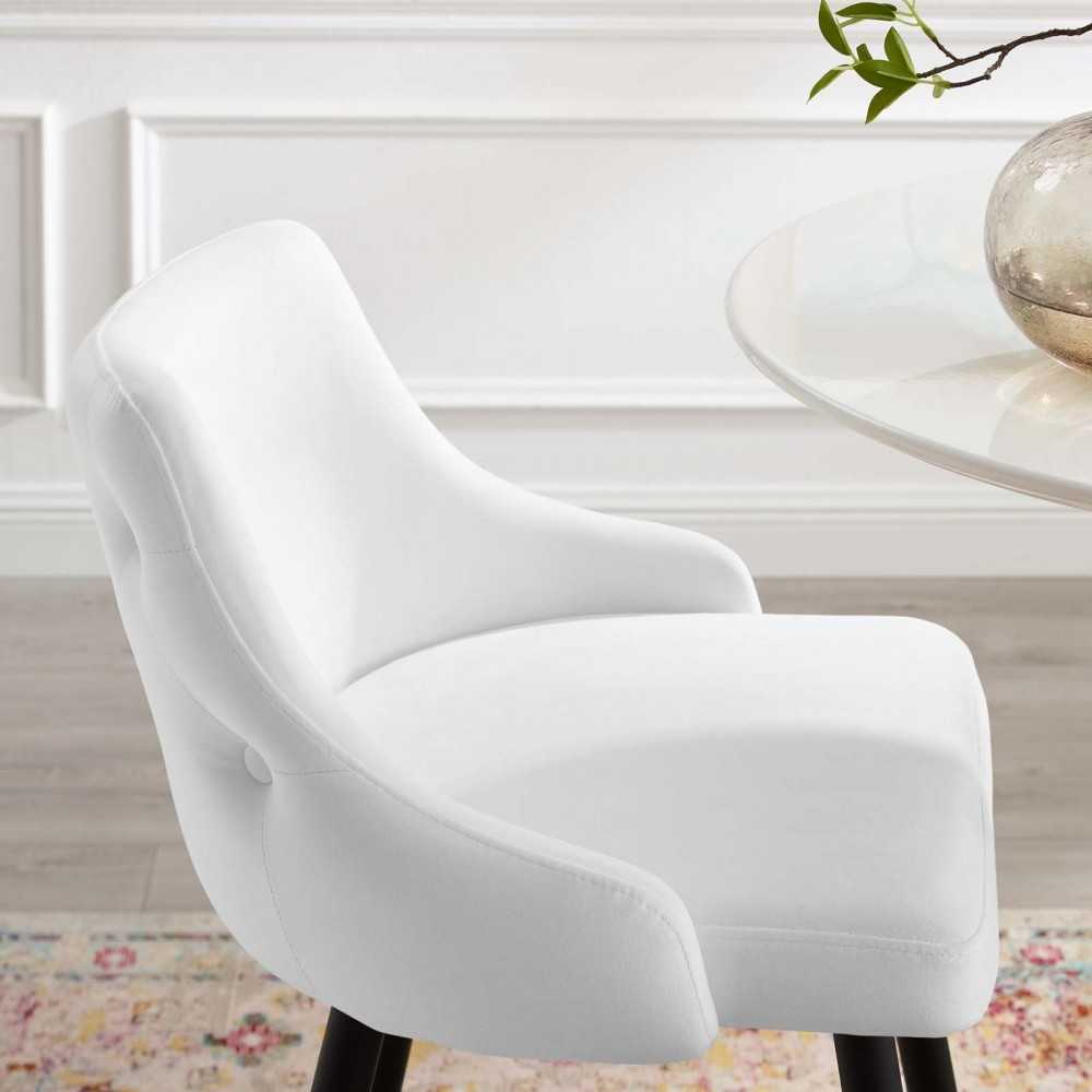 Adorn Performance Velvet Bar Stool Set of 2, White