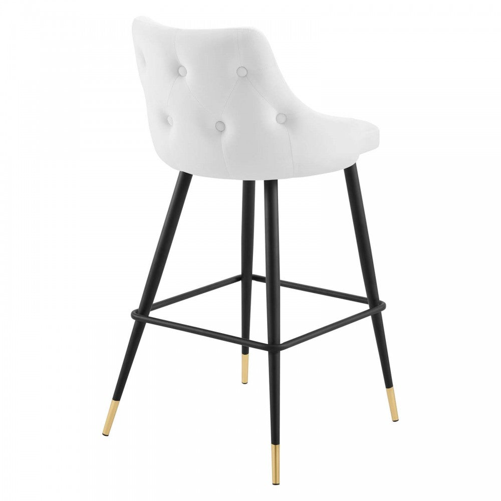 Adorn Performance Velvet Bar Stool Set of 2, White