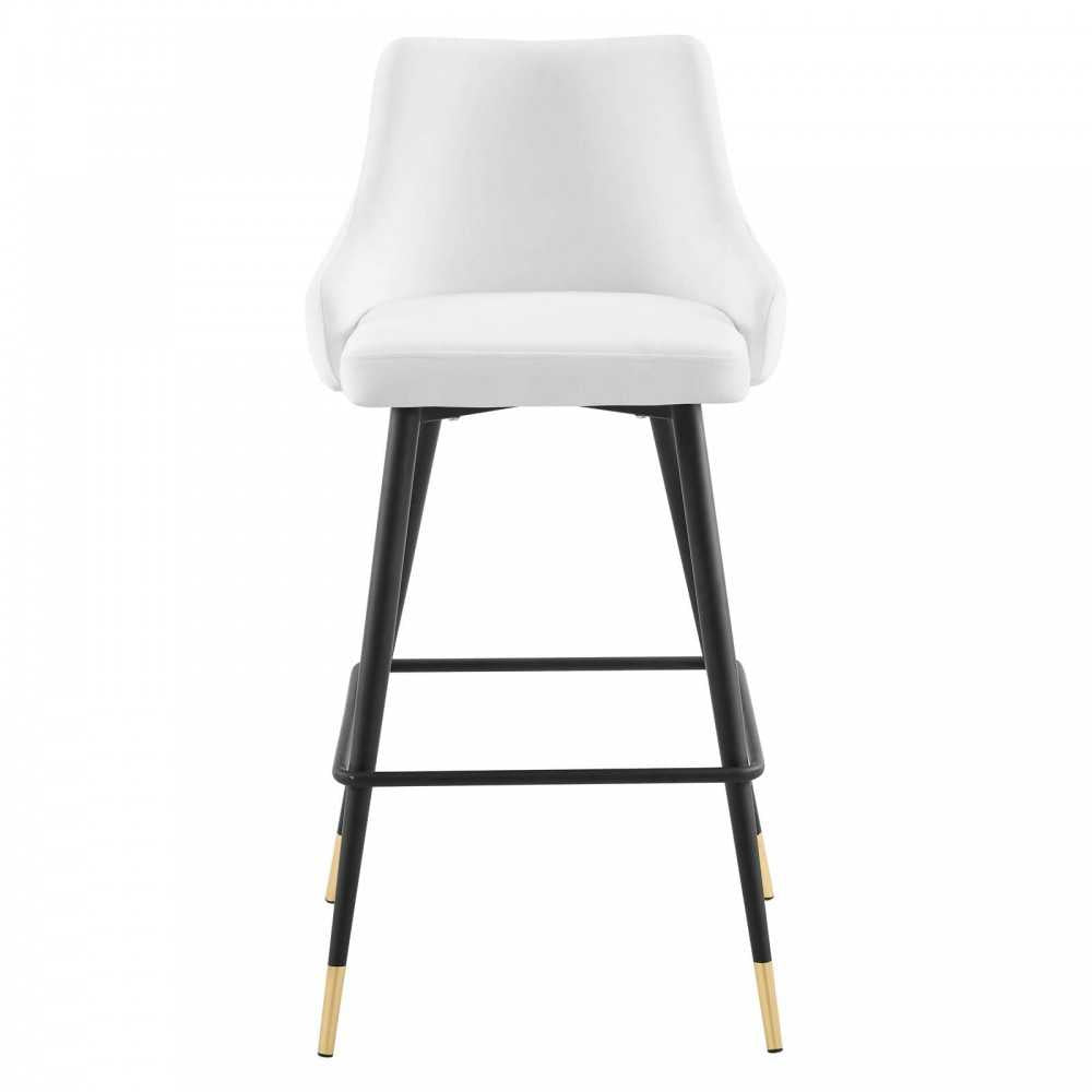 Adorn Performance Velvet Bar Stool Set of 2, White