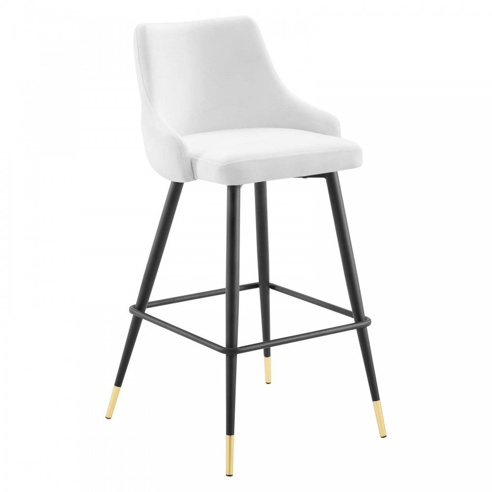 Adorn Performance Velvet Bar Stool Set of 2, White