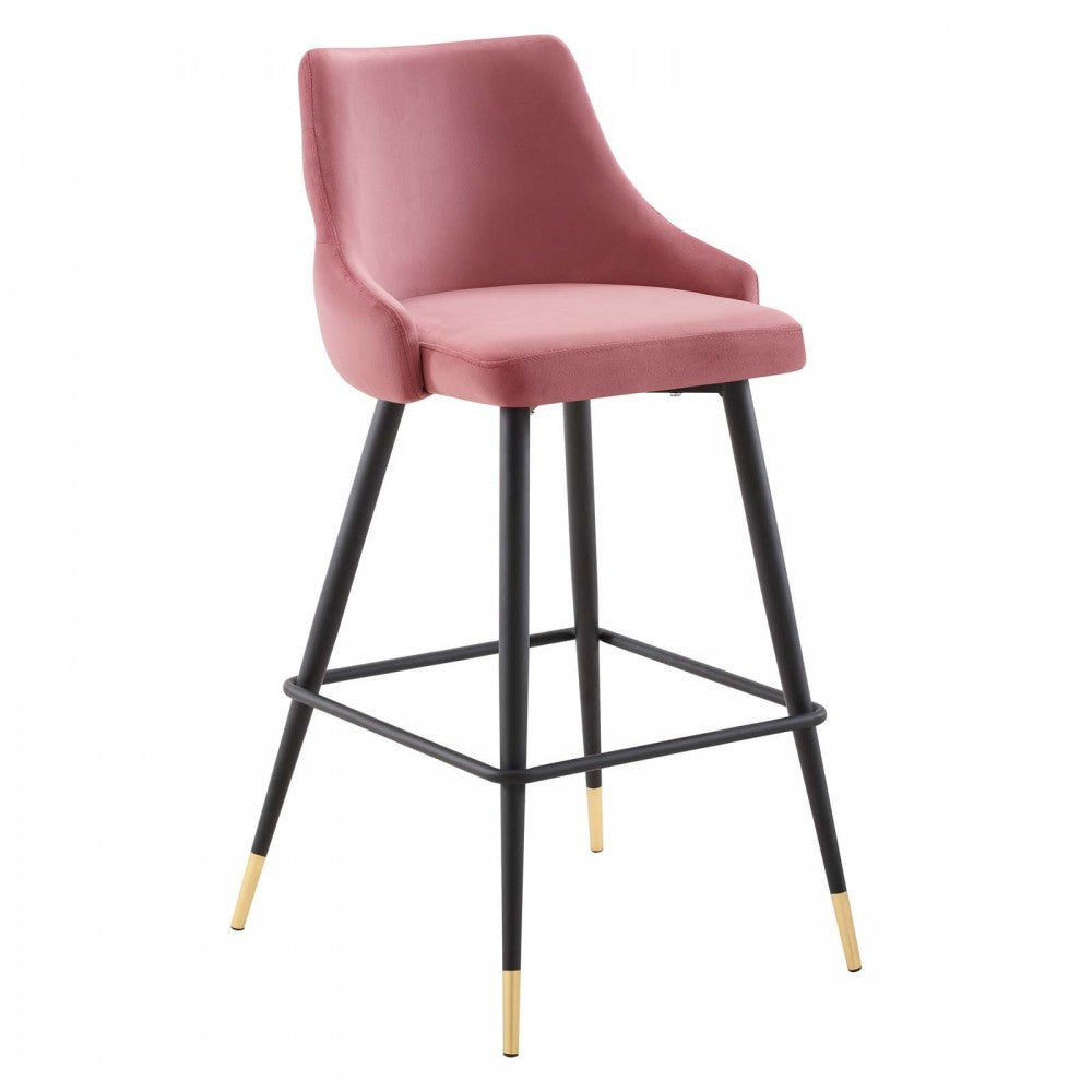Adorn Performance Velvet Bar Stool Set of 2, Dusty Rose