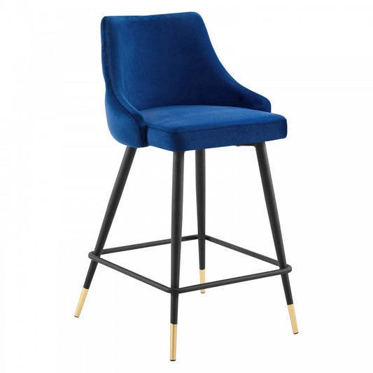 Adorn Performance Velvet Counter Stool, Navy