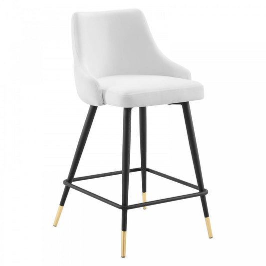 Adorn Performance Velvet Counter Stool, White