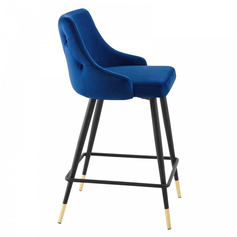 Adorn Performance Velvet Counter Stool Set of 2, Navy