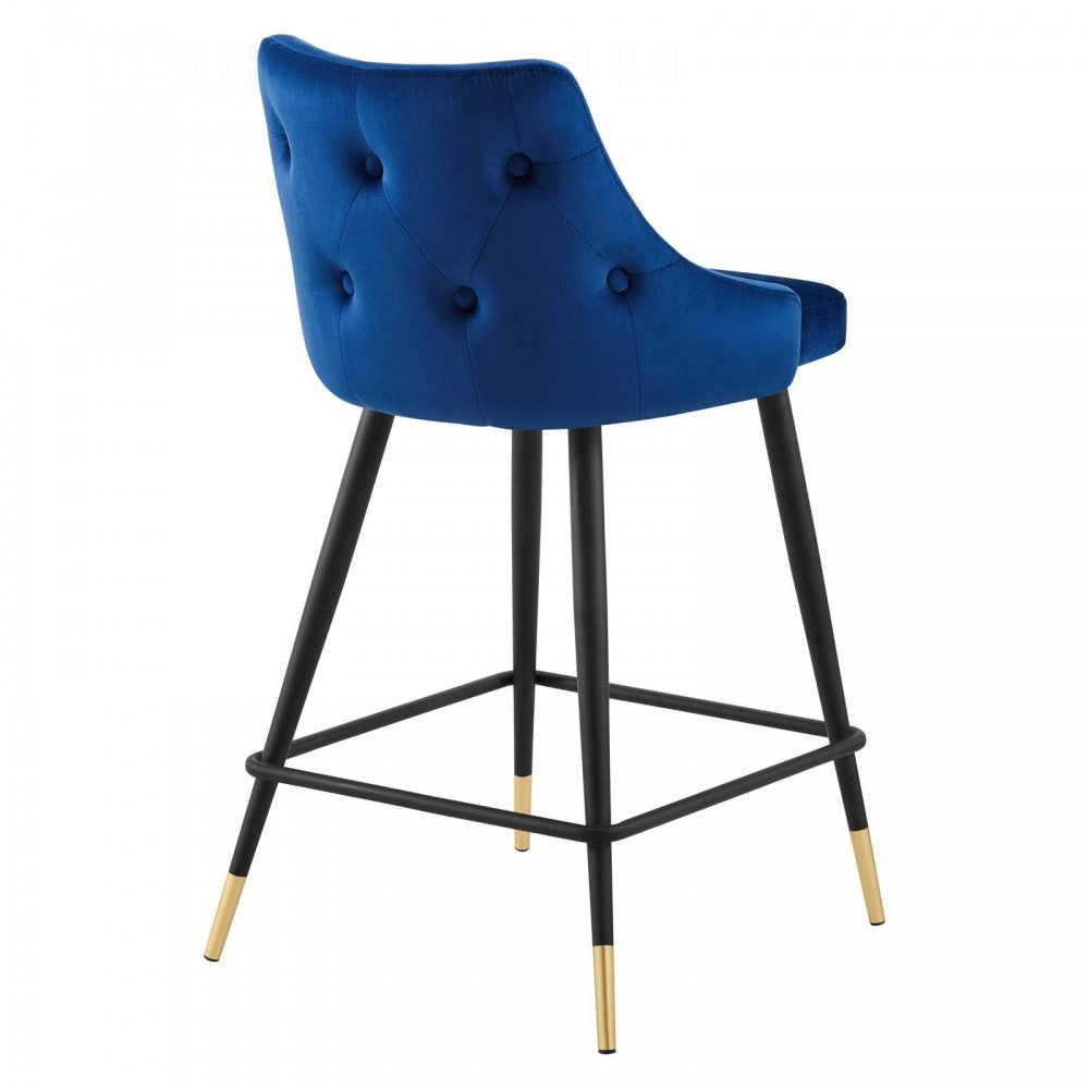 Adorn Performance Velvet Counter Stool Set of 2, Navy