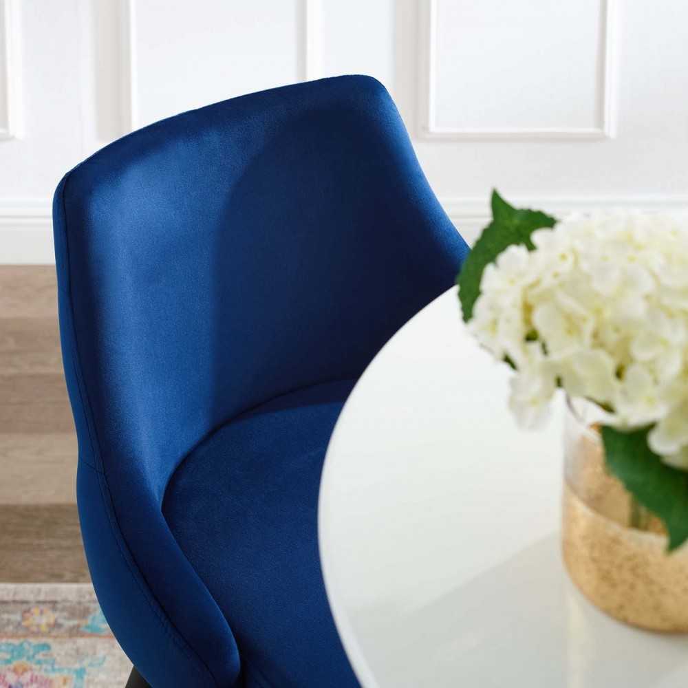 Adorn Performance Velvet Counter Stool Set of 2, Navy