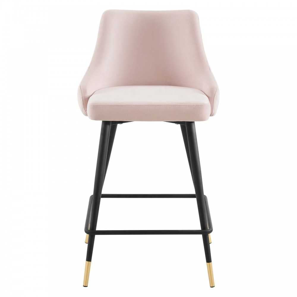 Adorn Performance Velvet Counter Stool Set of 2, Pink