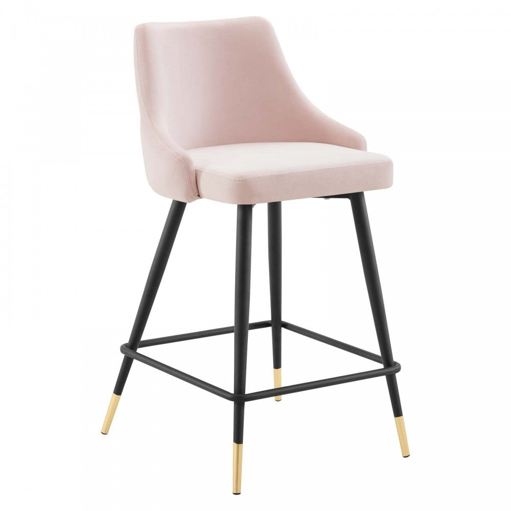 Adorn Performance Velvet Counter Stool Set of 2, Pink