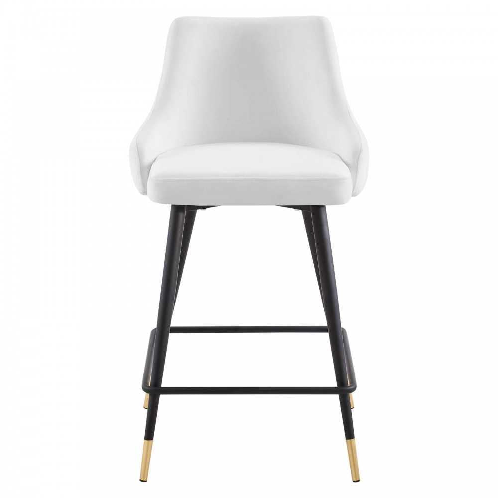 Adorn Performance Velvet Counter Stool Set of 2, White