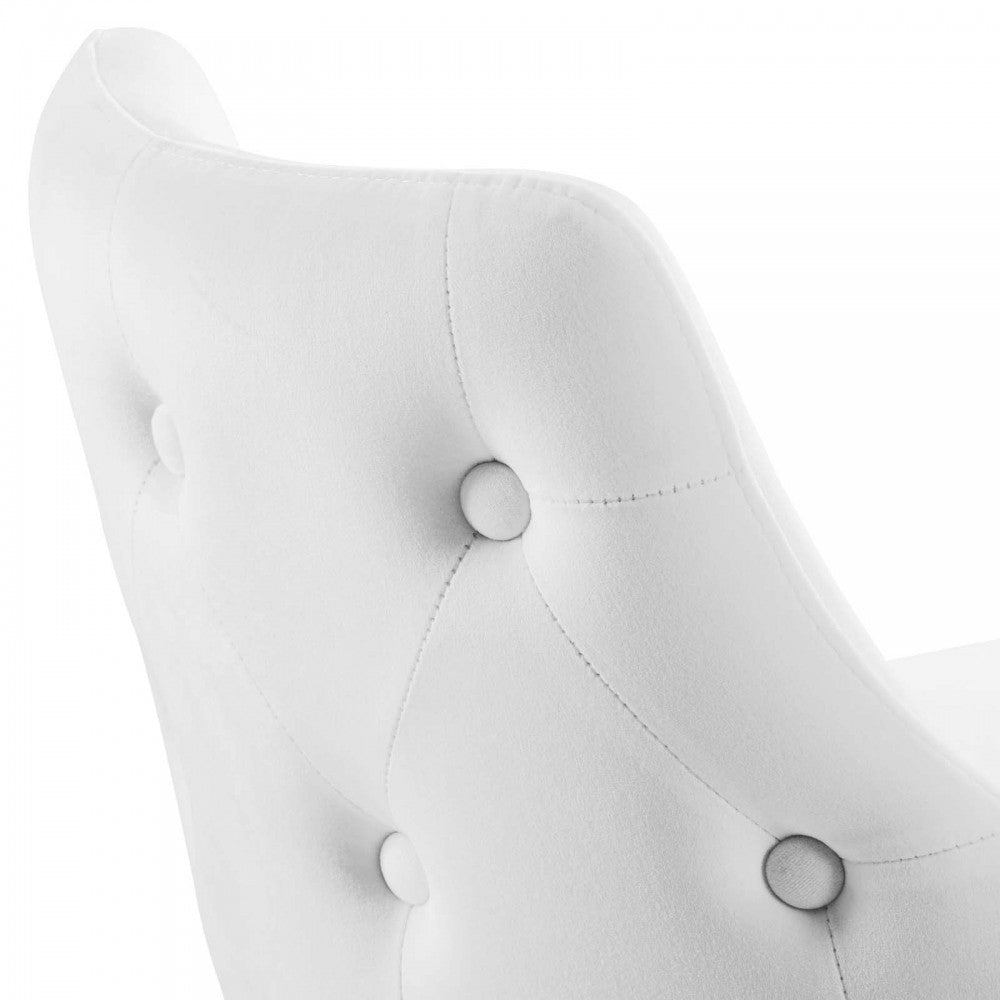 Adorn Performance Velvet Counter Stool Set of 2, White