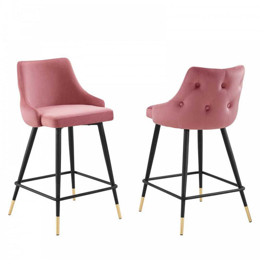 Adorn Performance Velvet Counter Stool Set of 2, Dusty Rose