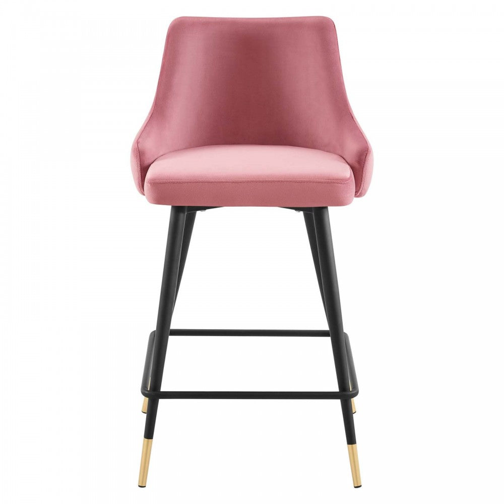Adorn Performance Velvet Counter Stool Set of 2, Dusty Rose