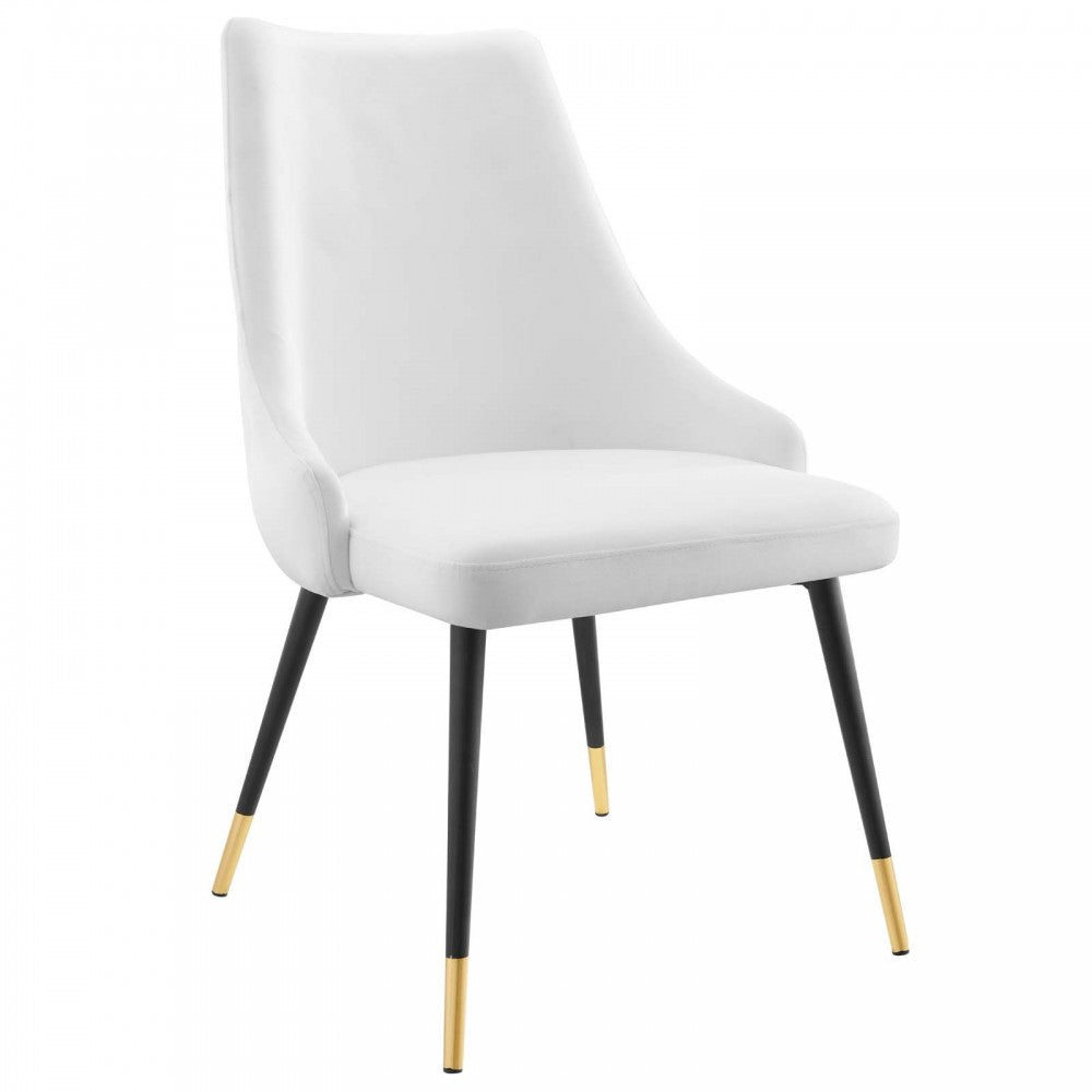 Adorn Tufted Performance Velvet Dining Side Chair, White