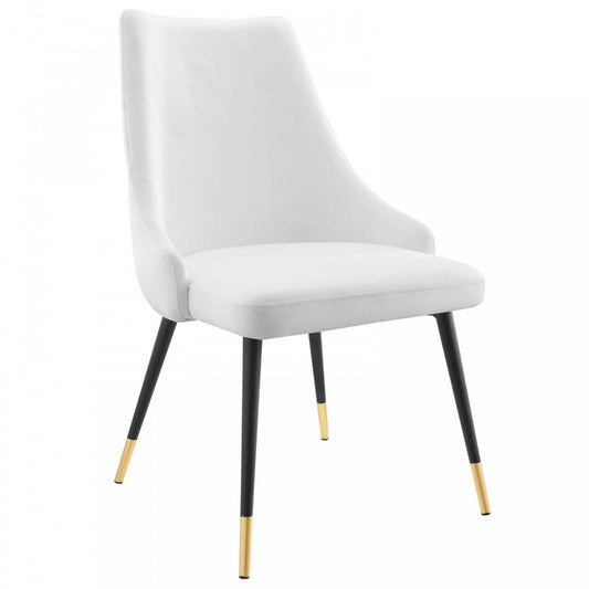 Adorn Tufted Performance Velvet Dining Side Chair, White