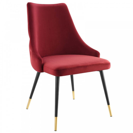 Adorn Tufted Performance Velvet Dining Side Chair, Maroon