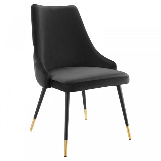 Adorn Tufted Performance Velvet Dining Side Chair, Black