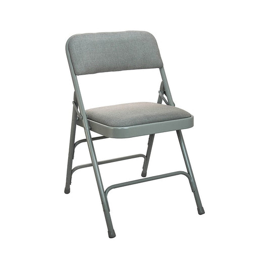 Advantage Gray Padded Metal Folding Chair - Gray 1-in Fabric Seat