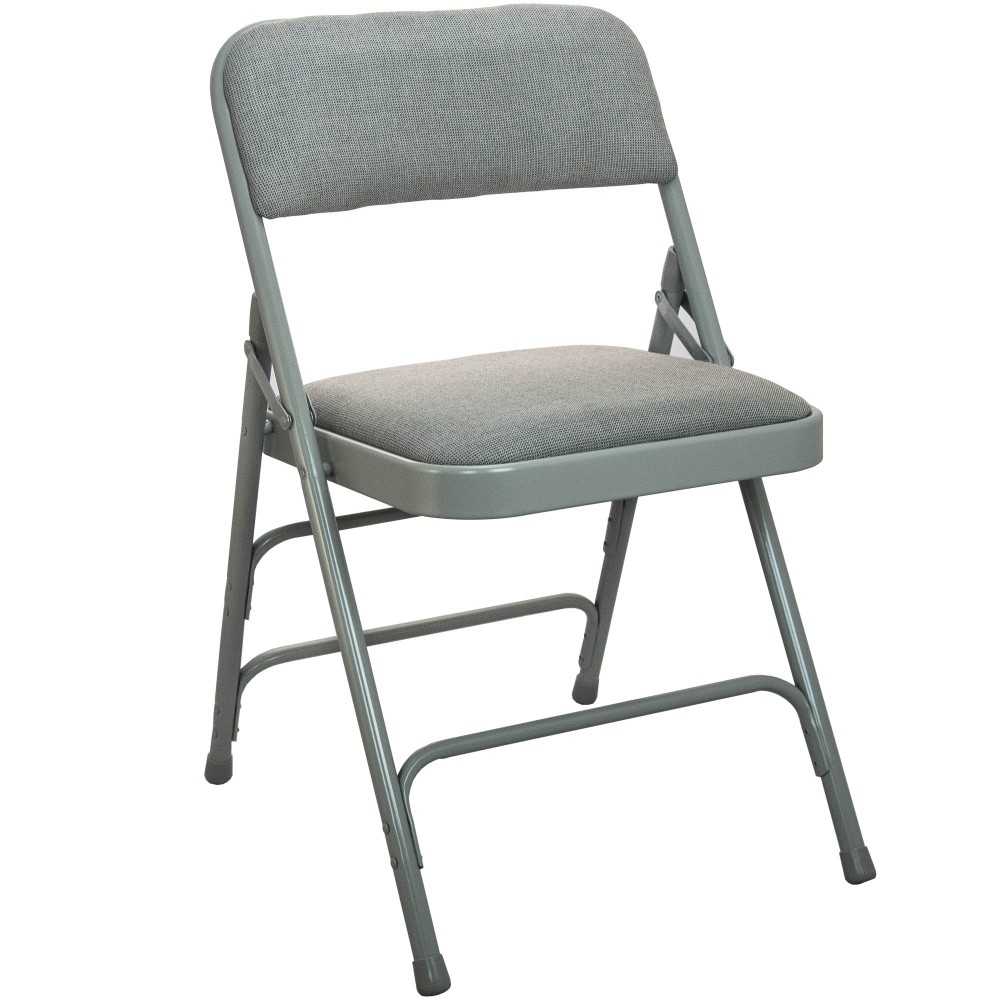 Advantage Gray Padded Metal Folding Chair - Gray 1-in Fabric Seat