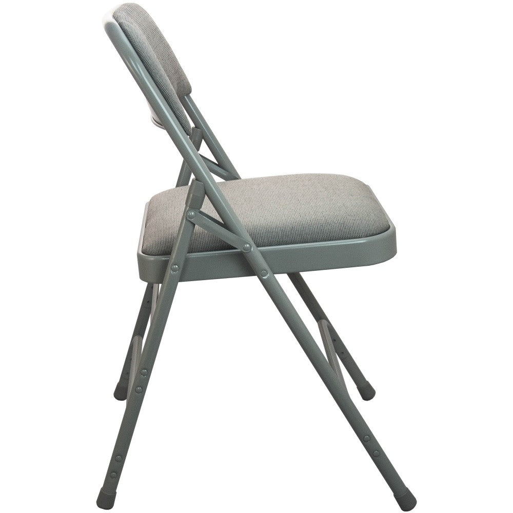 Advantage Gray Padded Metal Folding Chair - Gray 1-in Fabric Seat