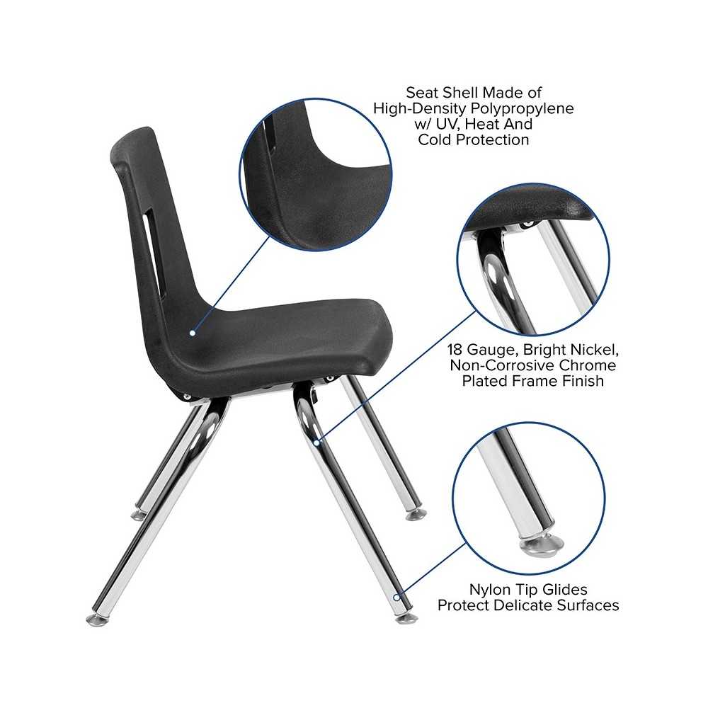 Advantage Black Student Stack School Chair - 14-inch