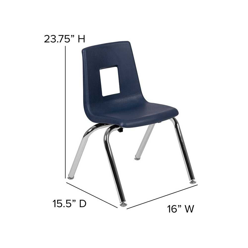 Advantage Navy Student Stack School Chair - 14-inch
