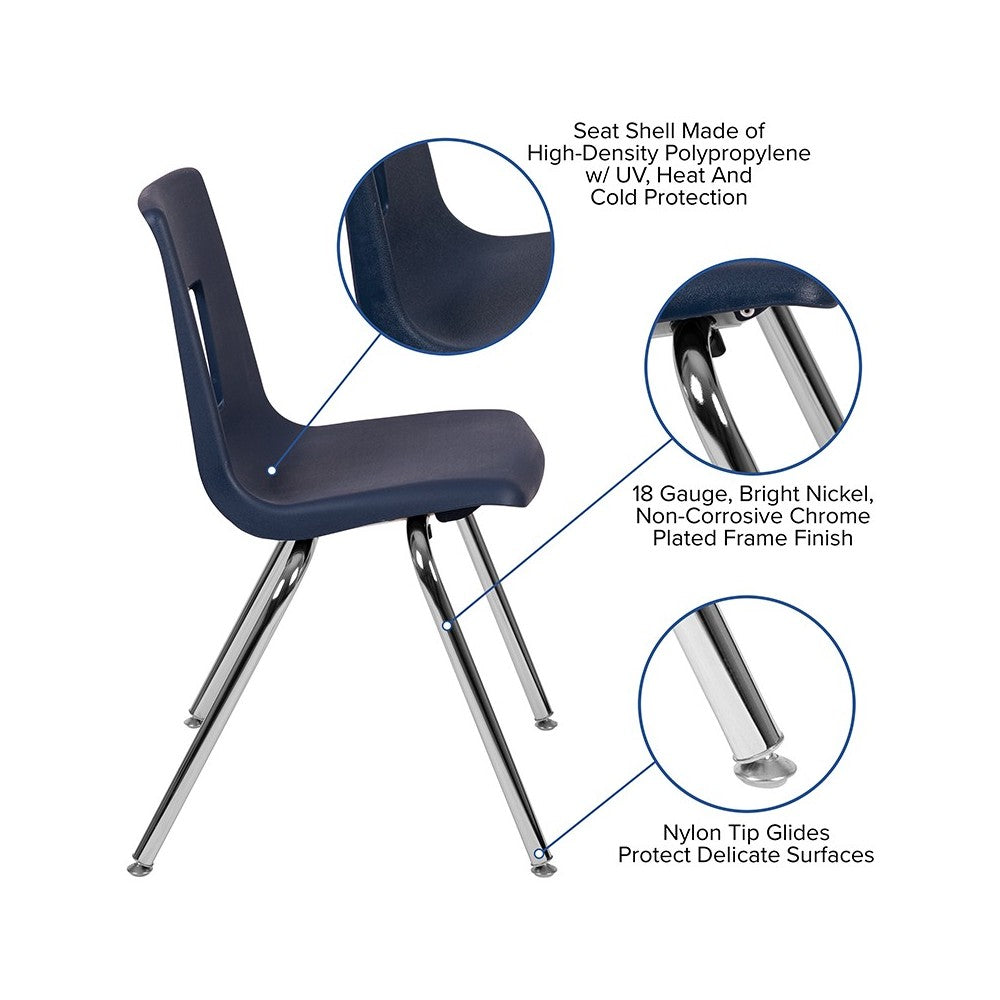 Advantage Navy Student Stack School Chair - 18-inch