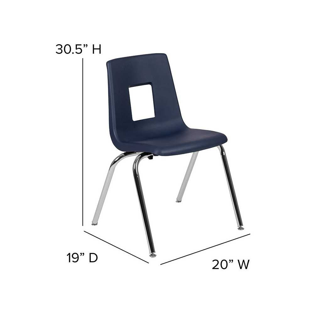 Advantage Navy Student Stack School Chair - 18-inch