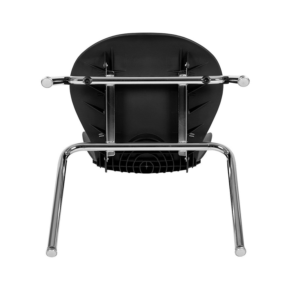 Advantage Titan Black Student Stack School Chair - 18-inch
