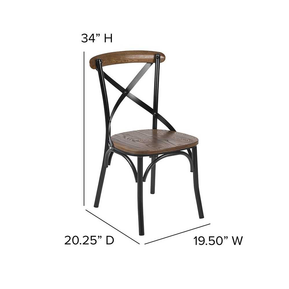 Advantage X-Back Chair with Metal Bracing and Fruitwood Seat