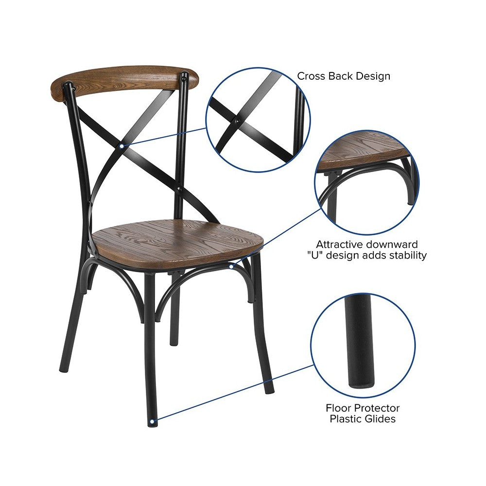 Advantage X-Back Chair with Metal Bracing and Fruitwood Seat