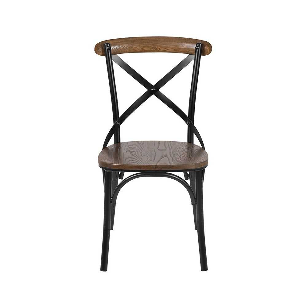Advantage X-Back Chair with Metal Bracing and Fruitwood Seat