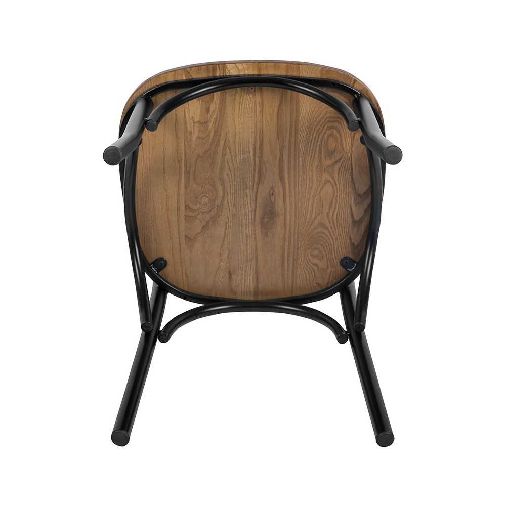 Advantage X-Back Chair with Metal Bracing and Fruitwood Seat