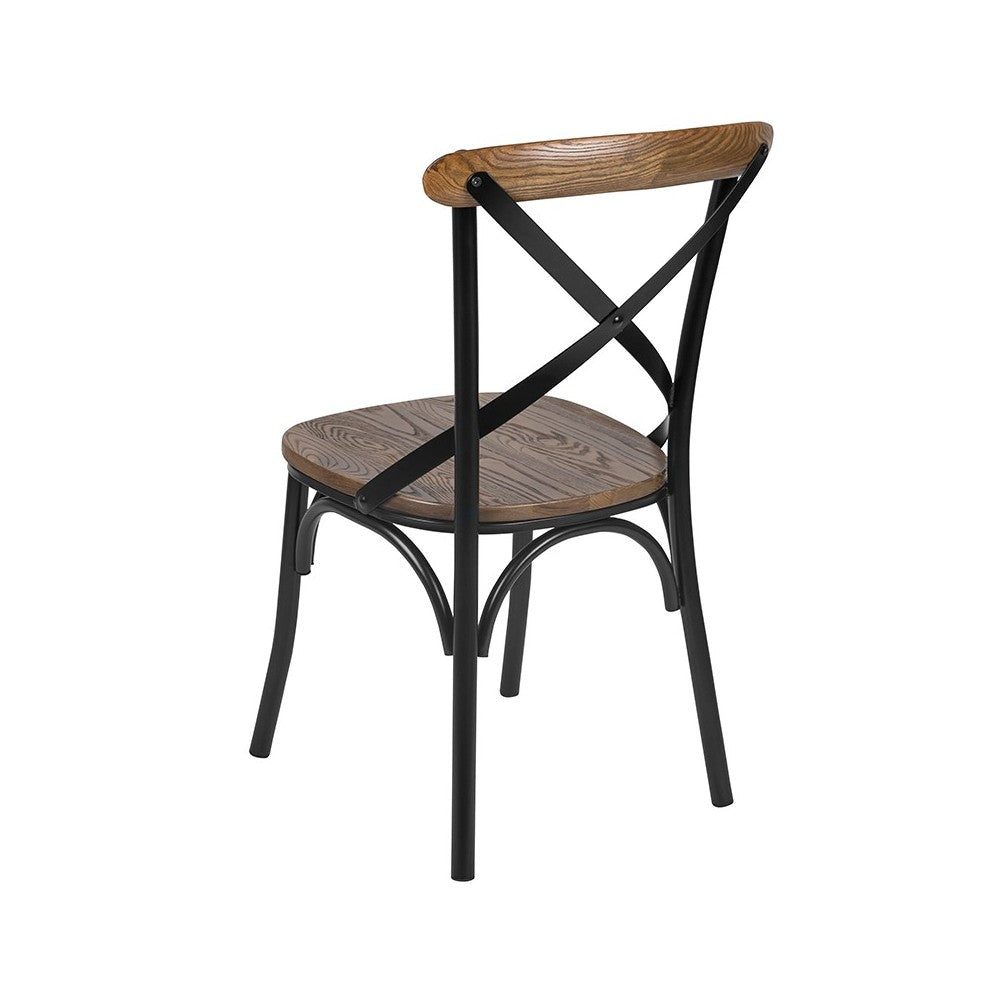 Advantage X-Back Chair with Metal Bracing and Fruitwood Seat