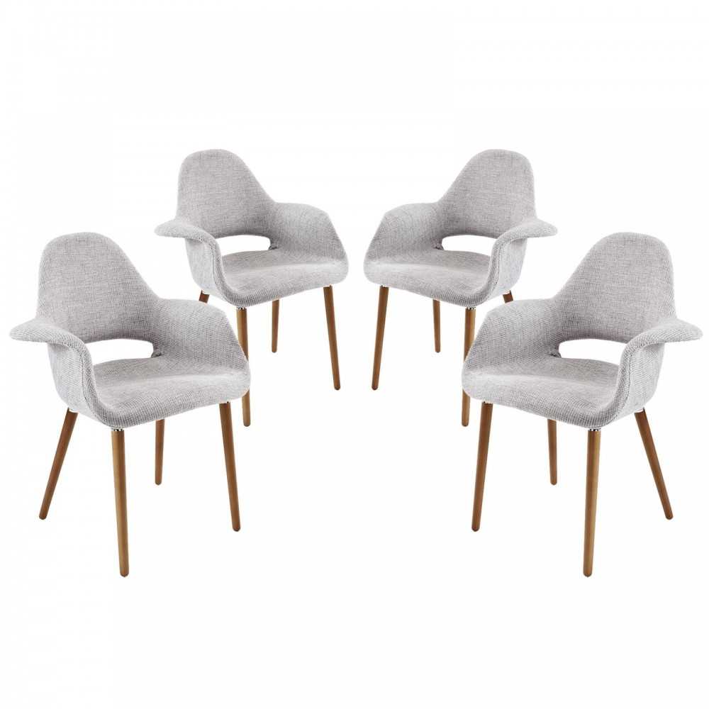 Aegis Dining Armchair Set of 4, Light Gray