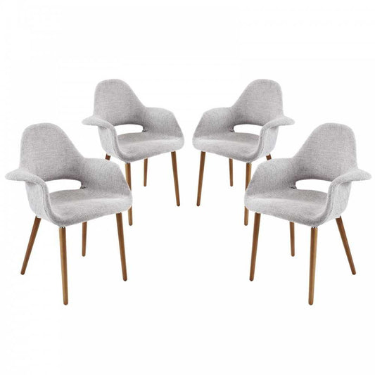 Aegis Dining Armchair Set of 4, Light Gray